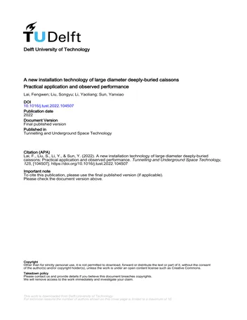 Más sobre Nueva Tecnología de Instalación de Cajones de Gran Diámetro Enterrados a Gran Profundidad: Aplicación Práctica