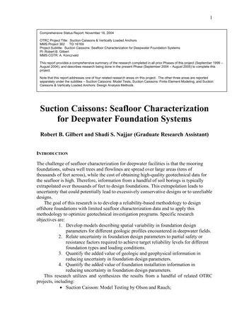 Más sobre Cajones de Succión y Anclas Cargadas Verticalmente