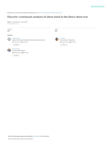 Más sobre Análisis Discreto-Continuo de la Banda de Corte en la Prueba de Corte Directo
