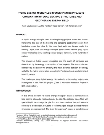 Más sobre Micropilotes de Energía Híbrida en Proyectos de Recalce – Combinación de