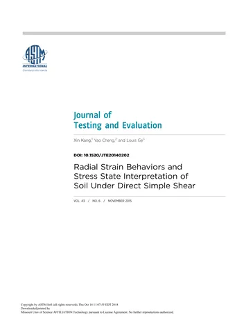 Más sobre Comportamiento de la Deformación Radial y la Interpretación del Estado de Esfuerzo del Suelo Bajo Prueba de Corte Directo
